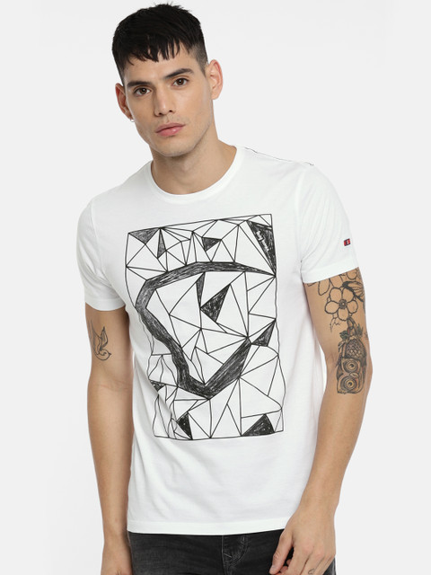 

Being Human Men White Printed Round Neck T-shirt