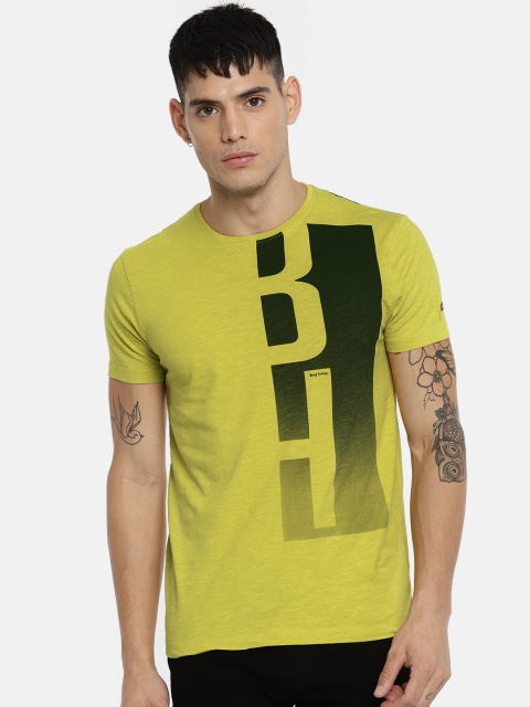 

Being Human Men Lime Green Printed Round Neck T-shirt