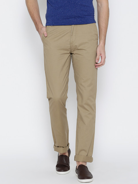 

U.S. Polo Assn. Men Beige Tapered Fit Chino Trousers