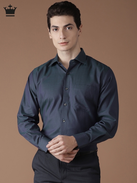 

Louis Philippe Men Navy Blue Classic Fit Self Design Formal Shirt