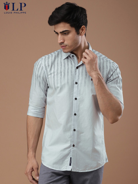 

Louis Philippe Sport Men Off-White Tailored Fit Printed Casual Shirt