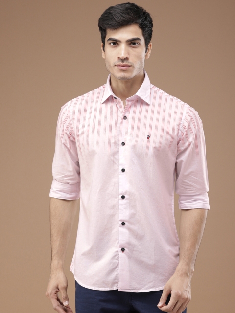 

Louis Philippe Sport Men Off-White & Red Tailored Fit Striped Casual Shirt