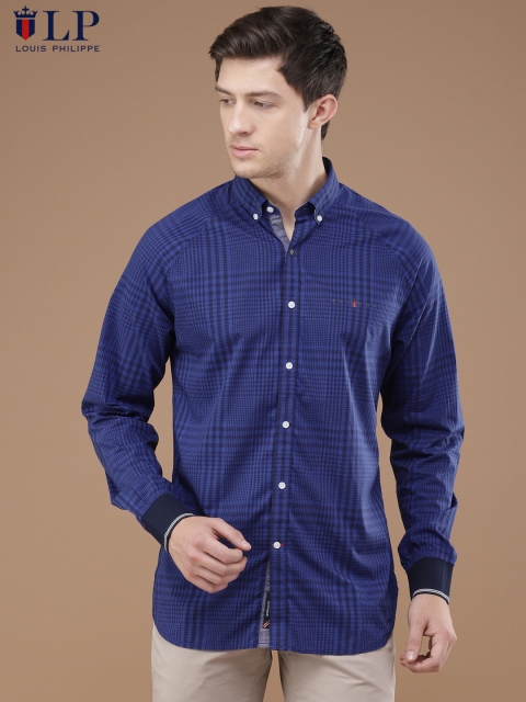 

Louis Philippe Sport Men Blue Slim Fit Checked Casual Shirt