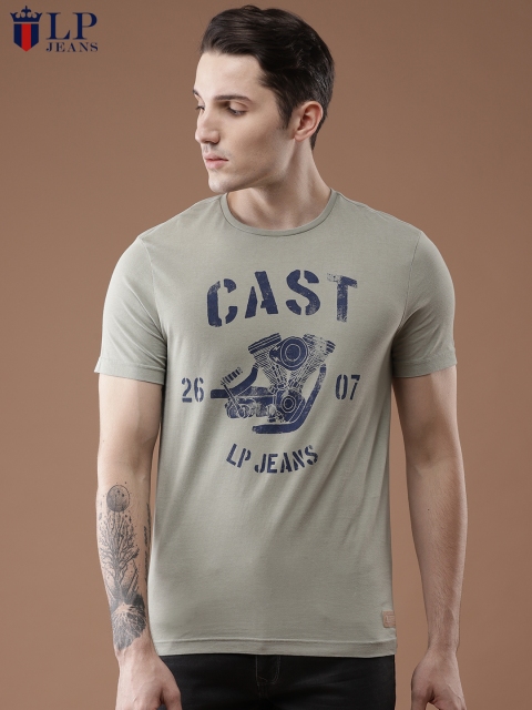 

Louis Philippe Jeans Men Green Printed Round Neck T-shirt