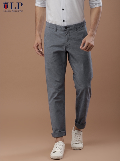 

Louis Philippe Sport Men Blue Slim Fit Self-Design Regular Trousers