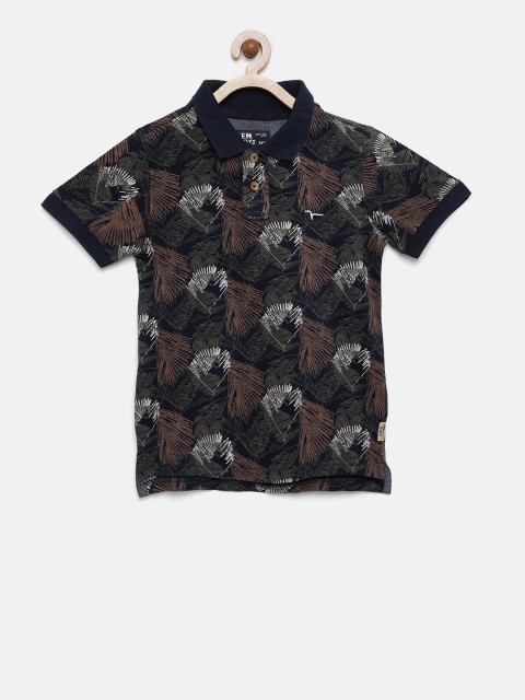 

Flying Machine Boys Navy Blue Polo Neck T-shirt