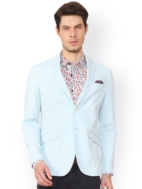 

Peter England Men Blue Solid Single-Breasted Formal Blazer