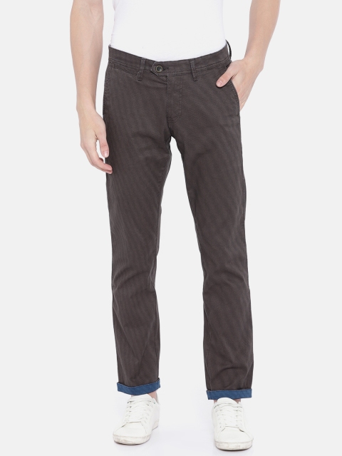 

Allen Solly Men Brown Smart Slim Fit Printed Regular Trousers
