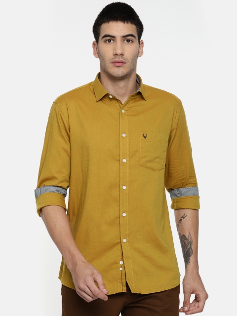 

Allen Solly Men Mustard Yellow Regular Fit Solid Casual Shirt