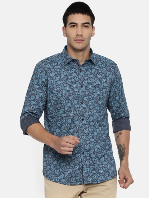 

Allen Solly Men Navy Blue Regular Fit Printed Casual Shirt