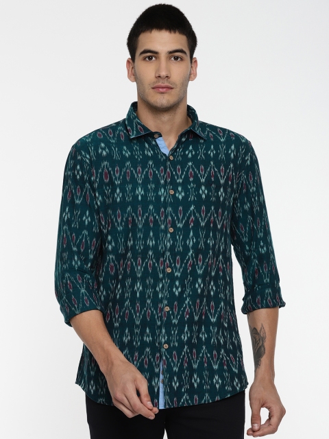 

Allen Solly Men Green Sport Regular Fit Self Design Casual Shirt
