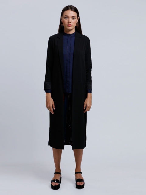 

Splash Women Black Solid Open Front Jacket