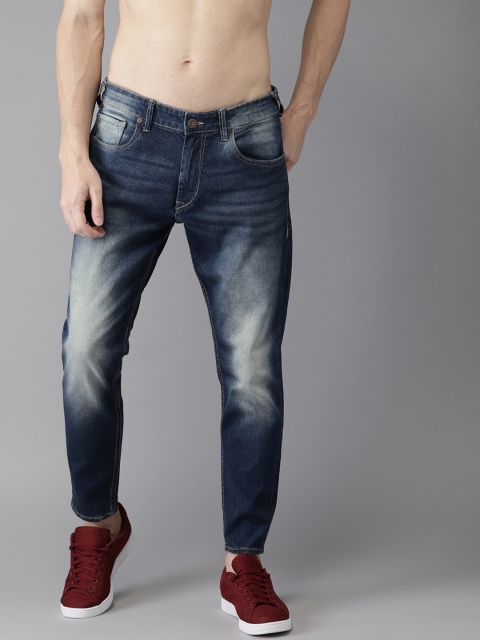 

HERE&NOW Men Blue Skinny Fit Mid-Rise Cropped Clean Look Stretchable Jeans