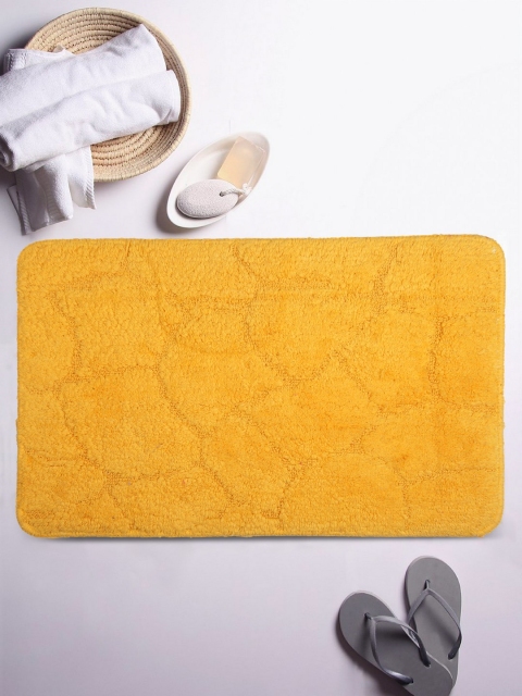 

Lushomes Yellow Solid Rectangular Bath Rug