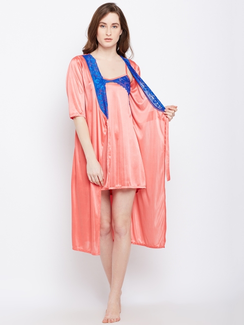 

Claura Peach Solid Nightdress