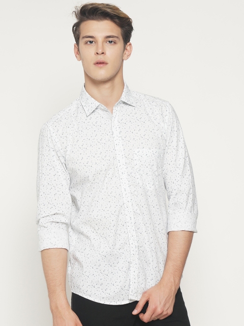 

IVOC Men White & Grey Slim Fit Printed Casual Shirt