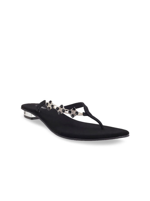 

Metro Women Black Solid Synthetic One Toe Flats