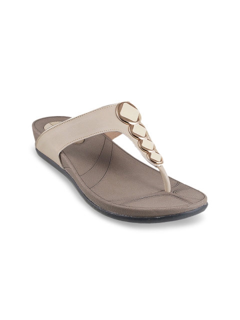 

Metro Women Beige Solid Synthetic One Toe Flats