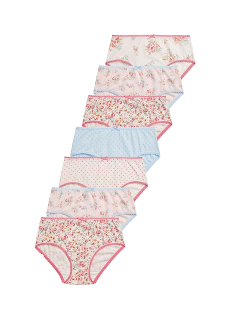 

next Girls Pack Of 7 Printed Briefs SR01ST220590, Multi