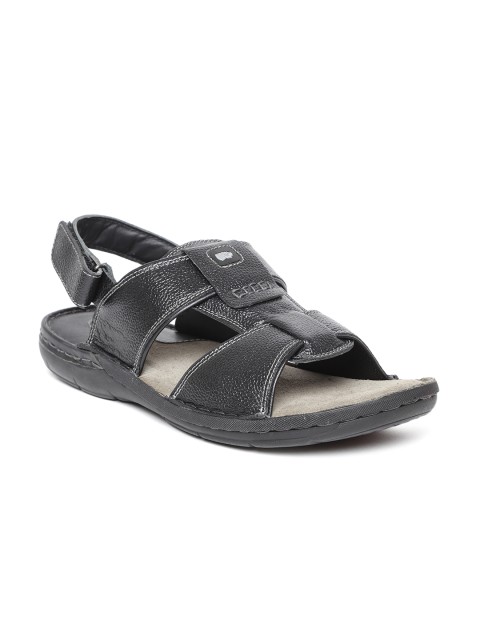 

Red Chief Men Black Comfort Leather Sandals