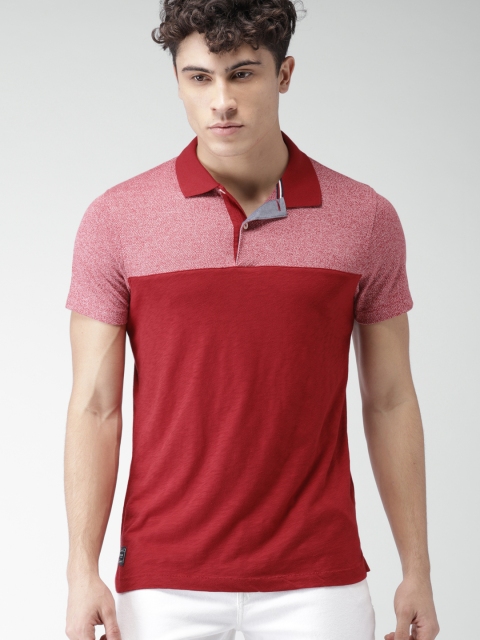 

Tommy Hilfiger Men Red Slim Fit Solid Polo Collar T-shirt