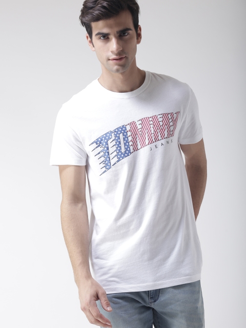 

Tommy Hilfiger Men White Printed Round Neck T-shirt
