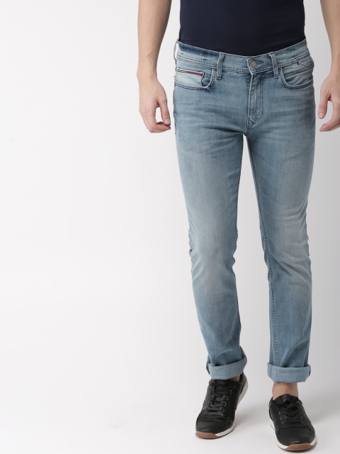

Tommy Hilfiger Men Blue Fitted Slim Fit Mid-Rise Clean Look Jeans