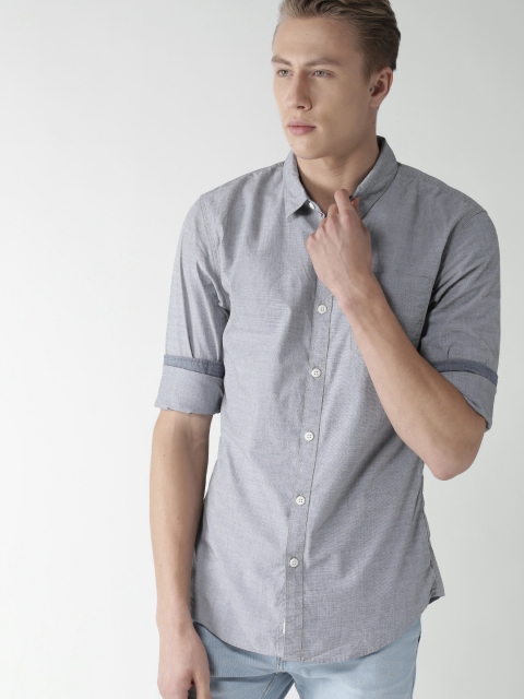 

Tommy Hilfiger Men Grey Slim Fit Solid Casual Shirt