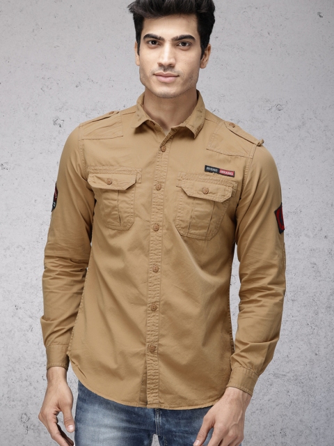 

Ecko Unltd Men Khaki Slim Fit Solid Casual Shirt