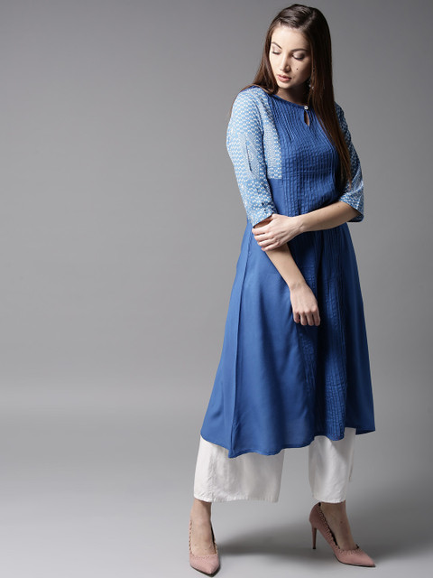 

Moda Rapido Women Blue Solid A-Line Kurta