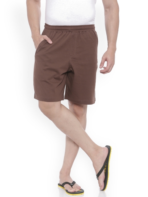 

Bitz Men Brown Solid Lounge Shorts