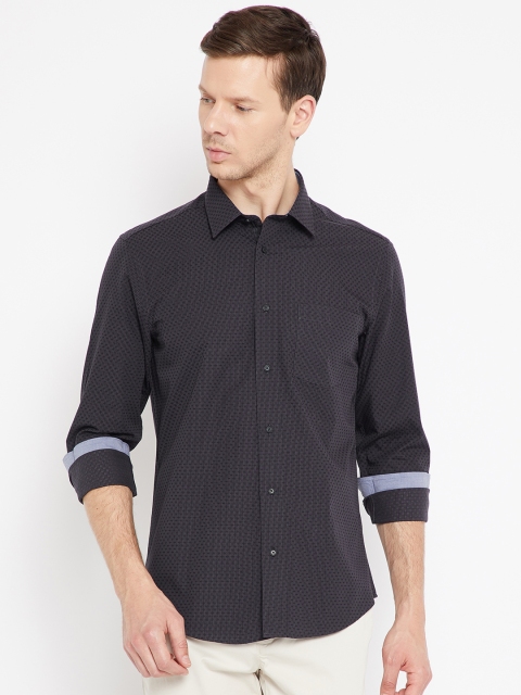 

Blackberrys Men Charcoal Slim Fit Self Design Formal Shirt