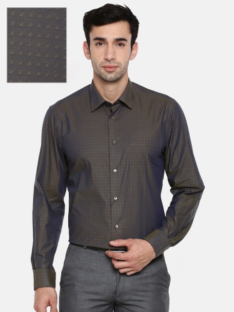 

Blackberrys Men Navy Blue Slim Fit Self Design Casual Shirt