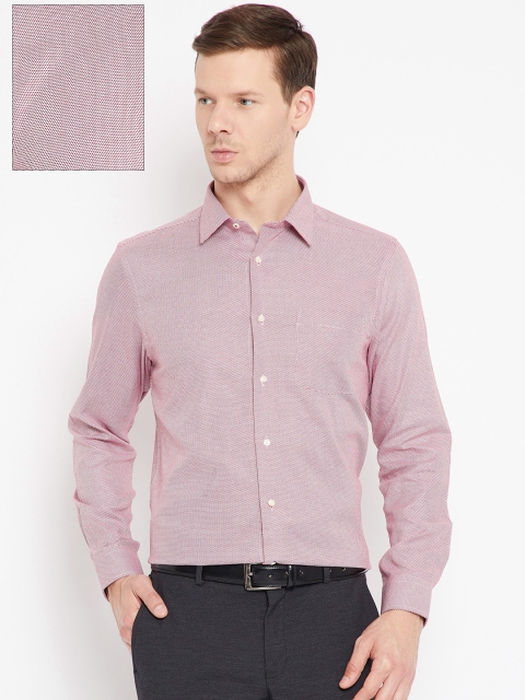 

Blackberrys Men Red & White Slim Fit Self-Design Formal Shirt