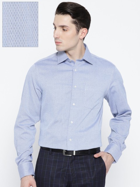 

Blackberrys Men Blue Slim Fit Self Design Formal Shirt
