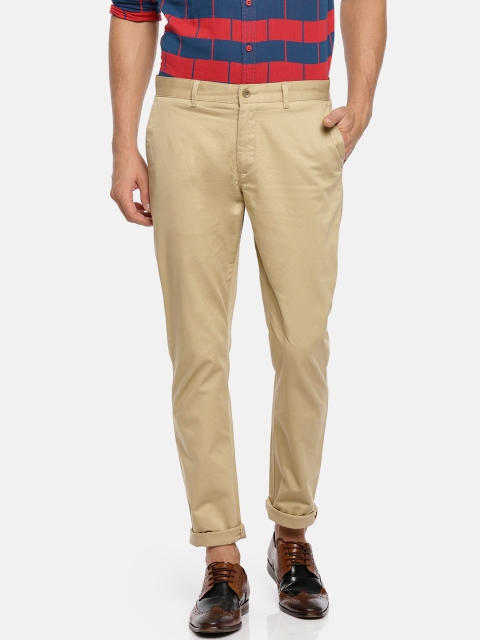 

Blackberrys Men Khaki Skinny Fit Self Design Regular Trousers