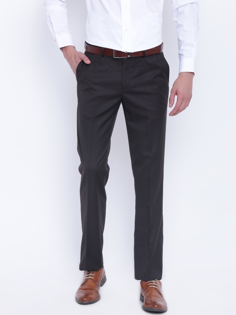 

Blackberrys Men Coffee Brown B-90 Regular Fit Self Design Formal Trousers