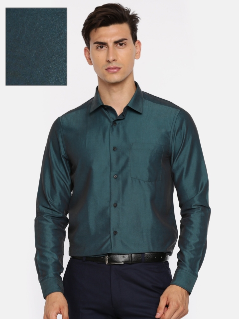 

Blackberrys Men Teal Blue Slim Fit Solid Partywear Shirt