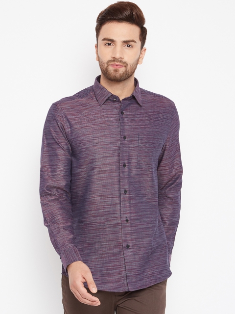 

Blackberrys Men Purple Slim Fit Self Design Casual Shirt