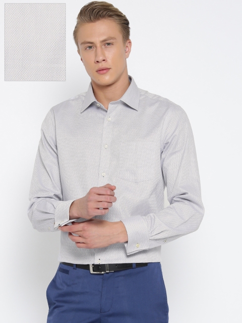 

Blackberrys Men Grey Smart Regular Fit Self Design Formal Shirt