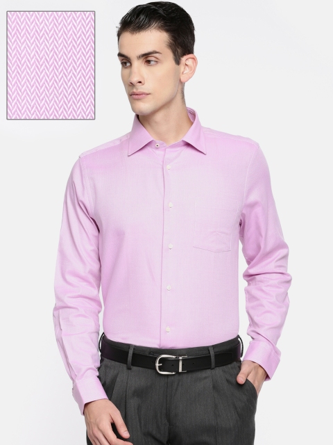 

Blackberrys Men Pink Slim Fit Self Design Formal Shirt