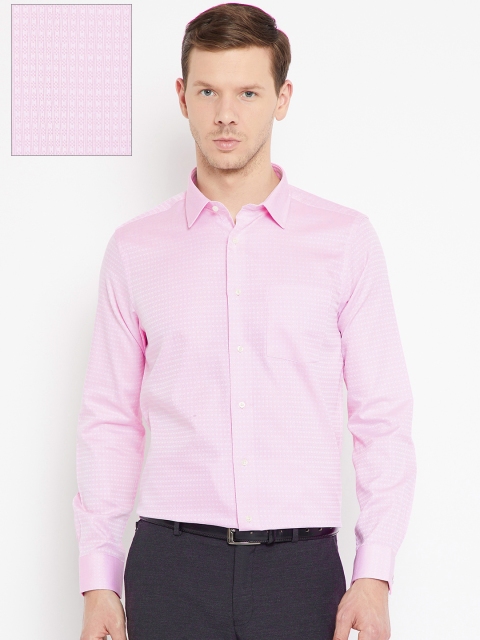 

Blackberrys Men Pink Slim Fit Striped Formal Shirt