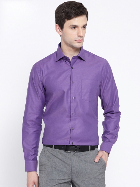 

Blackberrys Men Purple & Blue Slim Fit Solid Partywear Shirt