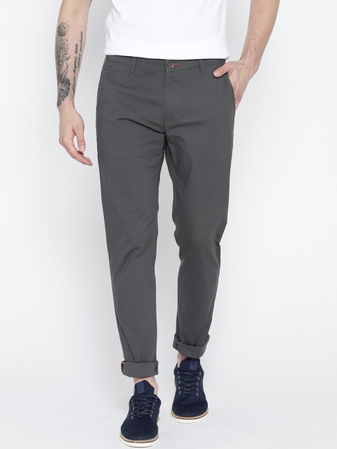 

Blackberrys Men Charcoal Grey Sharp Fit Solid Regular Trousers