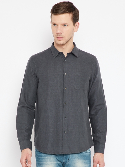 

Blackberrys Men Charcoal Smart Fit Solid Casual Shirt