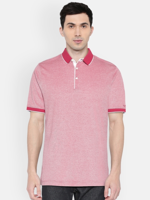 

Blackberrys Men Pink Solid Polo Collar T-shirt