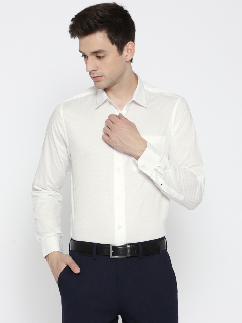 

Blackberrys Men White Slim Fit Self Design Party Shirt