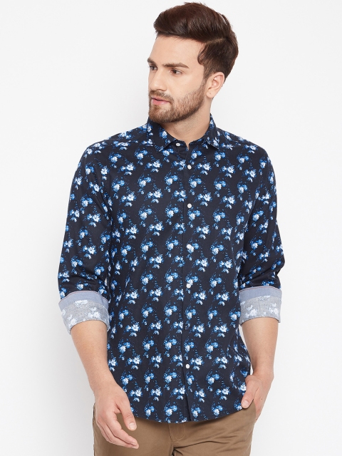 

Blackberrys Men Navy Blue Slim Fit Printed Casual Shirt