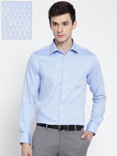 

Blackberrys Men Blue Smart Regular Fit Self-Design Formal Shirt