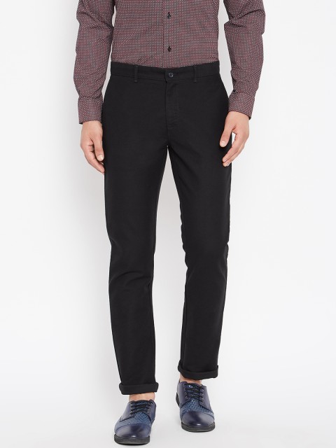 

Blackberrys Men Black Sharp Fit Solid Regular Trousers